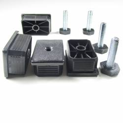 Leveling Kit for 60x40 mm Rectangular Tube with an M10x40 mm Galvanised Steel 24 mm Hexagonal Foot - Ajile 4