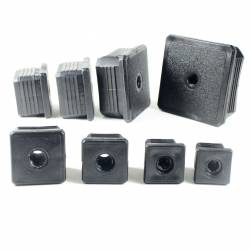 Square M8 threaded ribbed insert for 20 x 20 mm outer dimension square tube - BLACK - Ajile 4