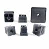 Square M8 threaded ribbed insert for 20 x 20 mm outer dimension square tube - BLACK