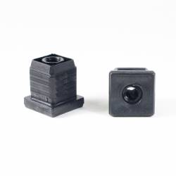 Square M8 threaded ribbed insert for 22 x 22 mm outer dimension square tube - BLACK - Ajile 3