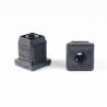 Square M8 threaded ribbed insert for 22 x 22 mm outer dimension square tube - BLACK