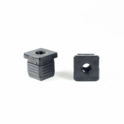 Square M10 threaded ribbed insert for 25 x 25 mm outer dimension square tube - BLACK - Ajile 3