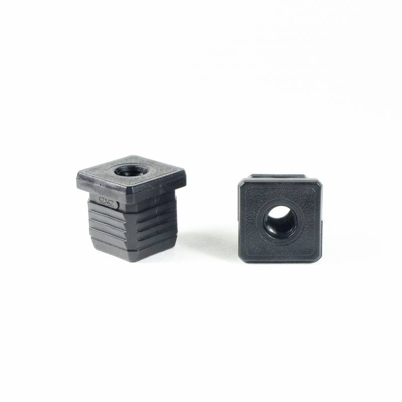 M10 Fussstopfen mit Gewindeloch für Quadratrohr 25 x 25 mm Aussenmass SCHWARZ