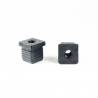 Square M10 threaded ribbed insert for 25 x 25 mm outer dimension square tube - BLACK