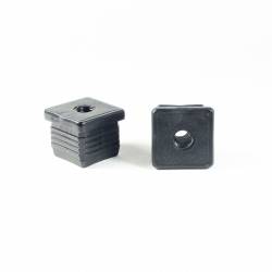 Square M10 threaded ribbed insert for 30 x 30 mm outer dimension square tube - BLACK - Ajile 3