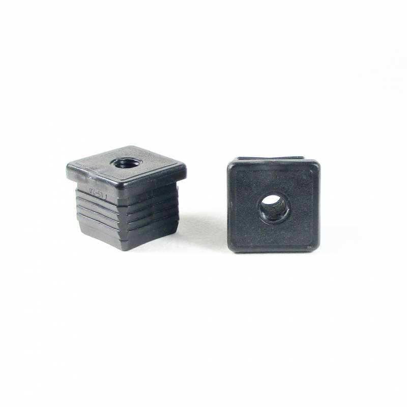 Inserto M10 a lamelle quadrato con filetto interno per tubo quadrato 30 x 30 mm dim. esteriore - NERO