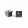 Square M10 threaded ribbed insert for 30 x 30 mm outer dimension square tube - BLACK