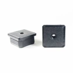 Embout plastique carré pour tube 50 x 50 mm avec trou fileté diam. 10 mm (M10) - Ajile 3