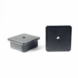 Square M10 threaded ribbed insert for 60 x 60 mm outer dimension square tube - BLACK - Ajile 3