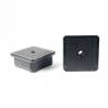 Square M10 threaded ribbed insert for 60 x 60 mm outer dimension square tube - BLACK