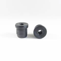 Round M10 threaded ribbed insert for 25 mm OUTER diam. round tube - BLACK - Ajile 3