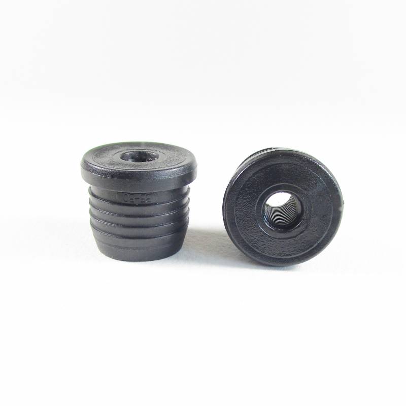M10 Fussstopfen mit Gewindeloch für Rundrohr 30 mm Aussendurchm. SCHWARZ