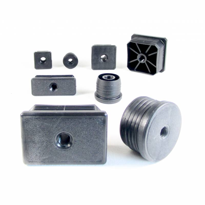 Inserto M10 a lamelle tondo con filetto interno per tubo rotondo 32 mm diam. esteriore - NERO