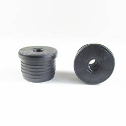 Round M10 threaded ribbed insert for 35 mm OUTER diam. round tube - BLACK - Ajile 3