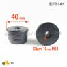 Round M10 threaded ribbed insert for 40 mm OUTER diam. round tube - BLACK