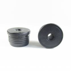 Round M10 threaded ribbed insert for 40 mm OUTER diam. round tube - BLACK - Ajile 3