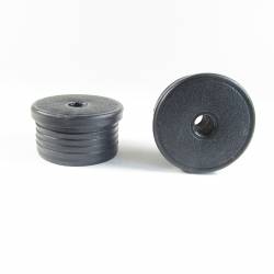 Round M10 threaded ribbed insert for 45 mm OUTER diam. round tube - BLACK - Ajile 3
