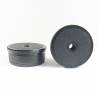 Round M10 threaded ribbed insert for 60 mm OUTER diam. round tube - BLACK