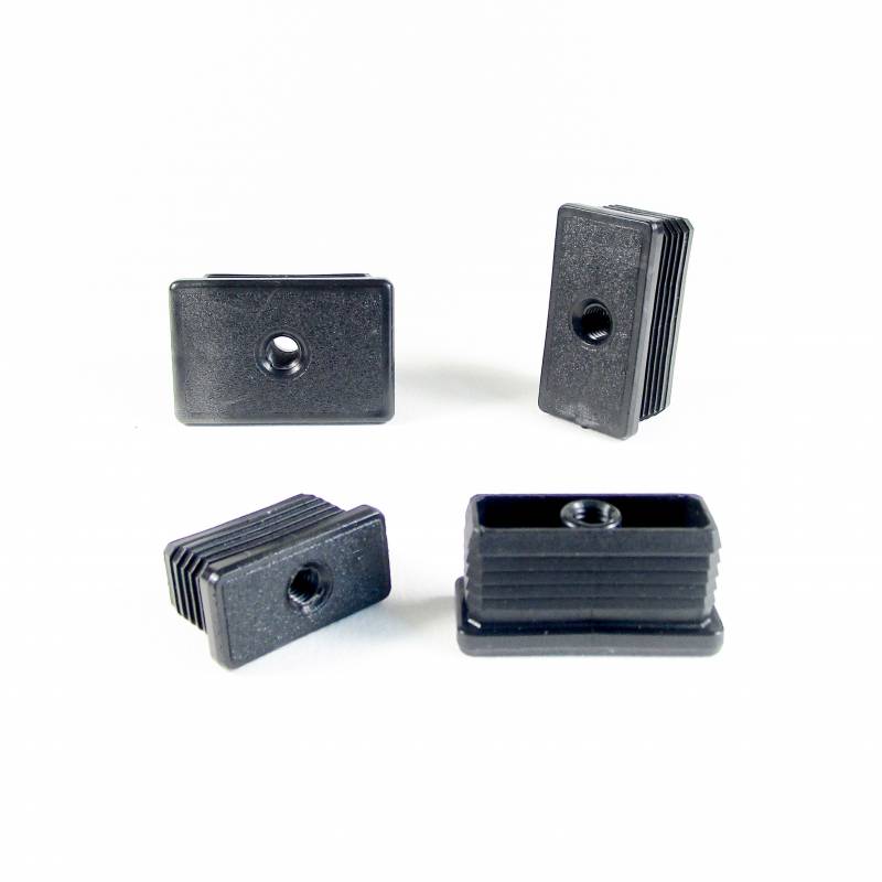 M8 Fussstopfen mit Gewindeloch für Rechteckrohr 40 x 20 mm Aussenmass SCHWARZ
