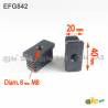 Inserto M8 a lamelle rettangolare con filetto interno per tubo rettangolare 40 x 20 mm dim. esteriore - NERO