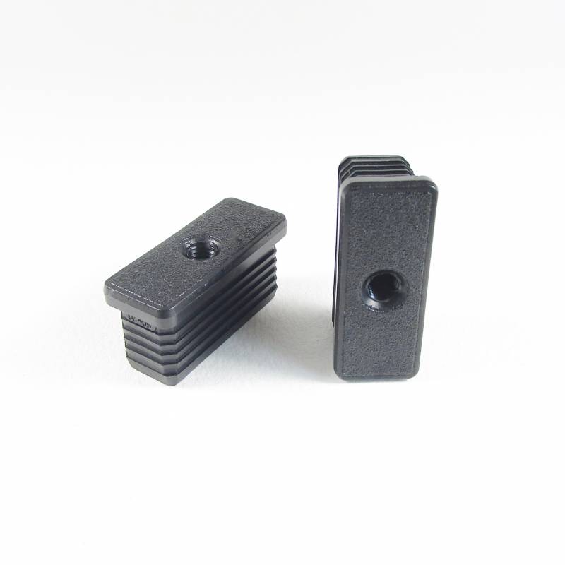 M8 Fussstopfen mit Gewindeloch für Rechteckrohr 50 x 20 mm Aussenmass SCHWARZ