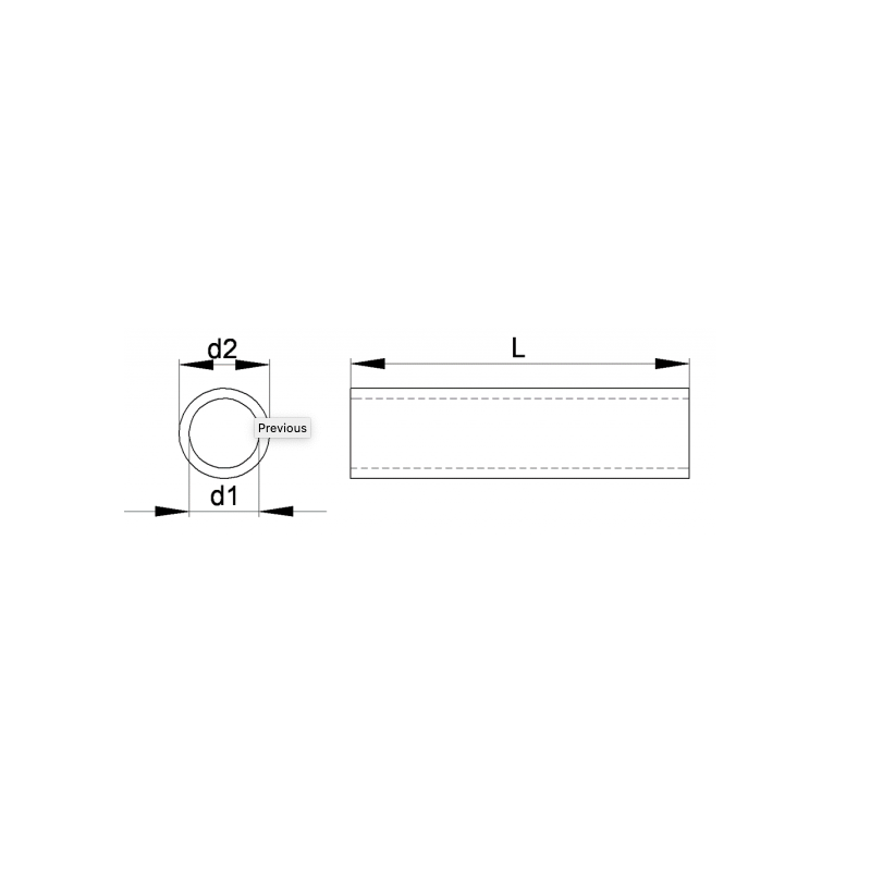 10.2 x 20 x 5 : 5 mm, M10 Tubular Nylon Spacer