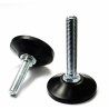 Piedino regolabile con vite M10 x 60 mm base 50 mm - Acciaio zincato con piede di plastica