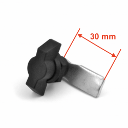 Serratura a scrocco a manopola a un quarto di giro (30 mm) con testa di plastica NERA