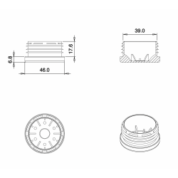 Embout Rond Plastique à Lamelles BLANC pour tube de diamètre EXTÉRIEUR 45 mm - Ajile 2