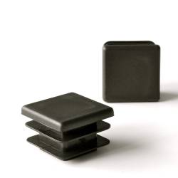 40 x 40 mm Lamellen-Stopfen für Vierkantröhre mit 40 x 40 mm Aussenmass - SCHWARZ