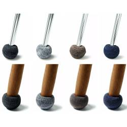 Silent Padded Ferrule Furniture Sock in GRAY Reinforced Felt for 16 to 22 mm Diameter Chair Legs - ajile