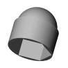 copy of M8 diam. - 13 mm key nut-bolt domed cap for protection, safety - BLACK