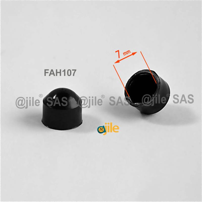copy of M8 diam. - 13 mm key nut-bolt domed cap for protection, safety - BLACK copy of M8 diam. - 13 mm key nut-bolt domed cap for protection, safety - BLACK