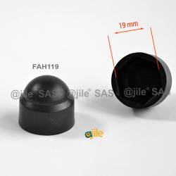 Cache écrou noir clé de 19 mm