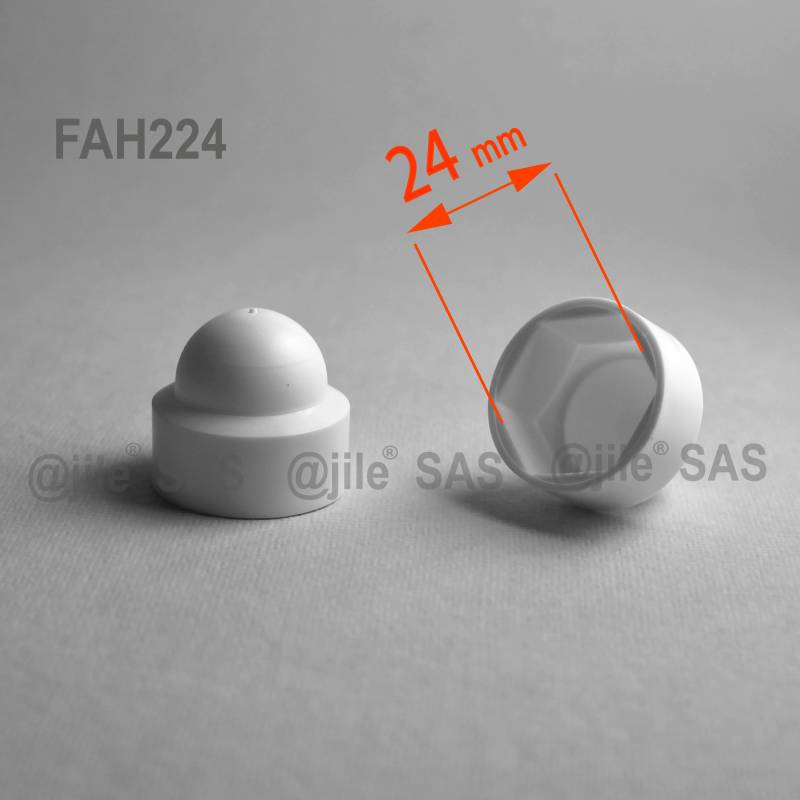 Cache écrou blanc clé de 24 mm