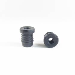 Round M10 threaded ribbed insert for 20 mm OUTER diam. round tube - BLACK