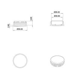 Plastic sealing hole plug BLACK for sealing 30 - 33 mm diameter hole, with a 35 mm diameter head