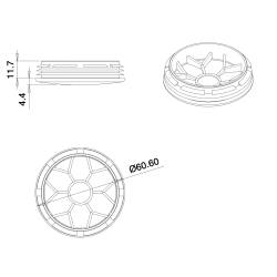 Bouchon Cache Capuchon Plastique NOIR pour Obturation d’un Diamètre 54,5 - 58 mm, Tête Couvrante de Diamètre 60 mm