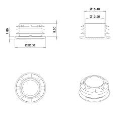 Plastic sealing hole plug GREY for sealing 17 - 20 mm diameter hole, with a 22 mm diameter head