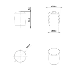 Tappo Puntale Calzante Morbido di Gomma Termoplastica NERO per Tubolari di 10 mm di Diametro - coprivite-copridado - ajile