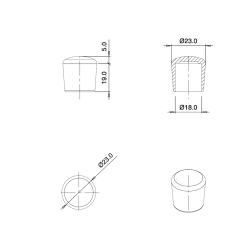 Tappo Puntale Calzante Morbido di Gomma Termoplastica NERO per Tubolari di 18 mm di Diametro - coprivite-copridado - ajile